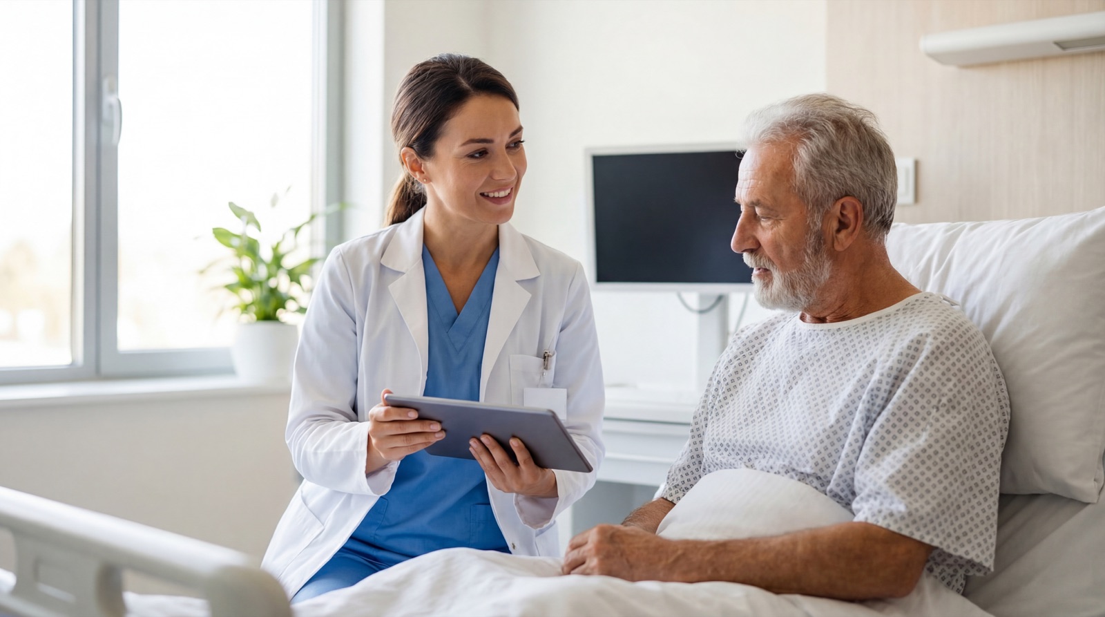 Nurse preparing vaccine dose with Lumexity dashboard showing VFC eligibility and inventory status